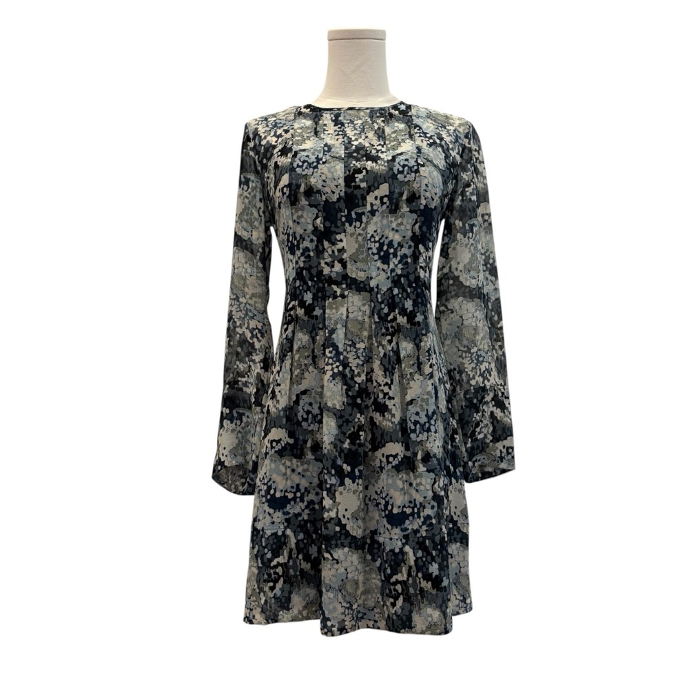 Club Monaco Sheer Silk Dress |Blue & Green |Size 0 (Fits Size Small) | Like New